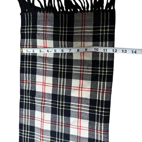Vintage MacPherson Dress Scottish Black White & Red Checkered 100% Wool Scarf