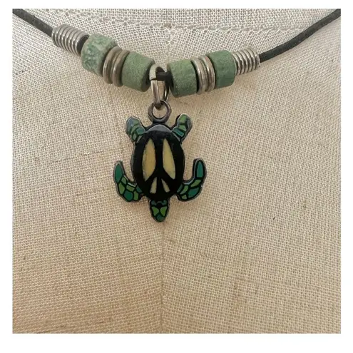 KB green peace turtle pendant necklace