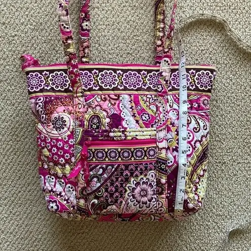 Vera Bradley  Small Vera Tote Bag Magenta Retired Print Pattern Carryall Handbag