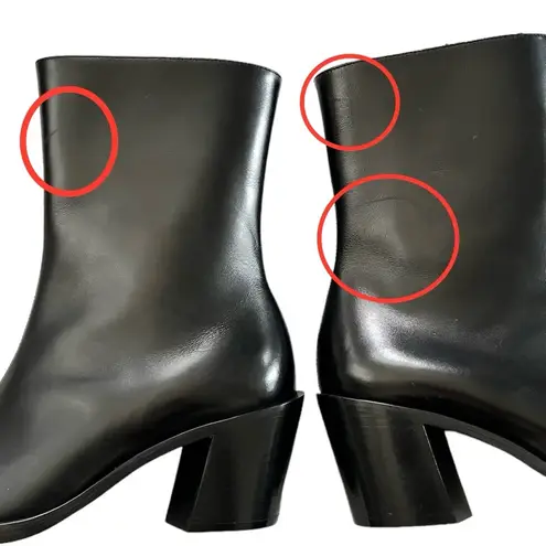 Alexander McQueen NEW Women’s Punk Smooth Leather Western Booties size 37 Black