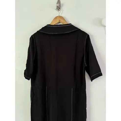 Oh Seven Days Maternity Beatrice Boiler Jumpsuit Black Wide Leg Size Small