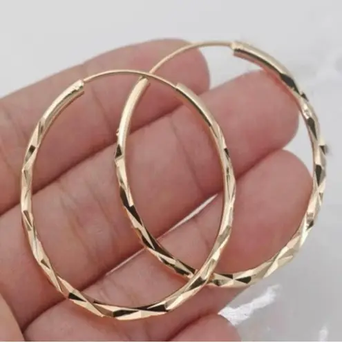 18K Gold Plated Gold Hoop Earrings for Women