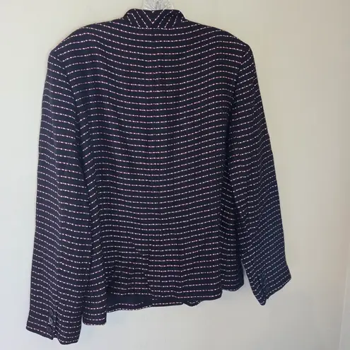 Doncaster Black and Pink Striped Silk Blend Jacket