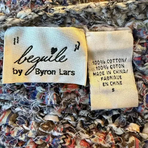 Byron Lars Tattered Loose Knit Cropped Cardigan S Sweater Shrug Anthropologie