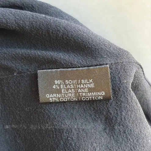 Barbara Bui Silk Lace Sheer Back XS Black Long Sleeve Blouse IT40 Elegant Goth