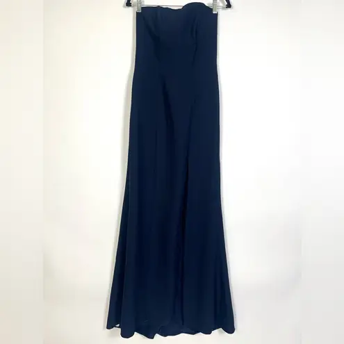 Dessy Collection Navy Blue Strapless Gown