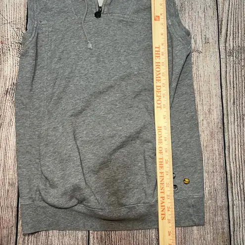 Aritzia TNA Quarter Zip Sleeveless Hoodie Womens Small Gray 100% Cotton Athletic