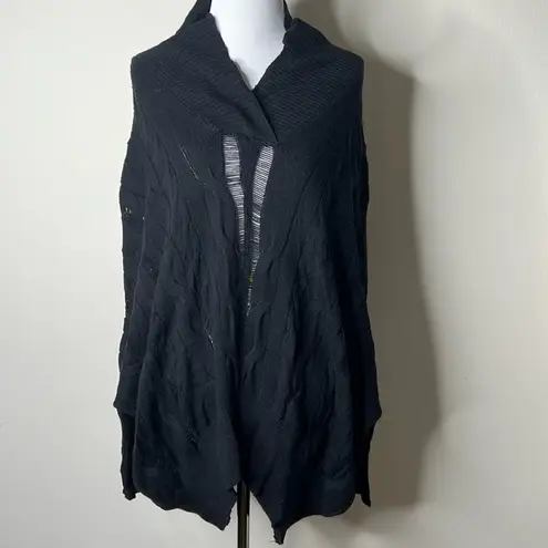 barney's new york Black Vintage Open Neck Sweater