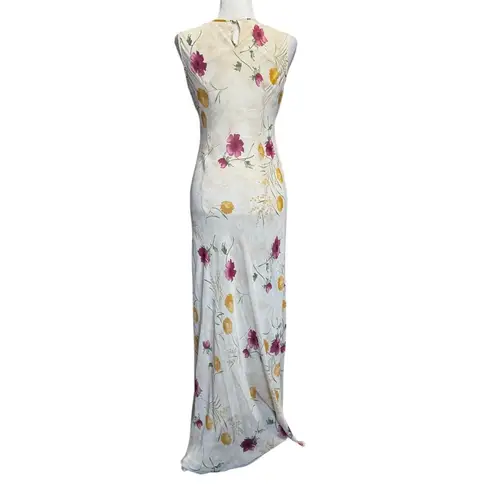 Vintage Y2K Cream Floral Fairy Whimsy Maxi Church Spring Dress Sleeveless (M) Size M