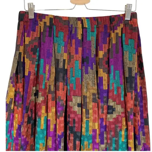 Anne Klein Vintage  II Silk Pleated Midi Skirt Size Medium