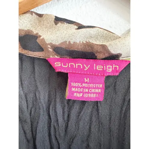 Sunny Leigh Y2K Cheetah Print Ruffle Fairy Top size Medium