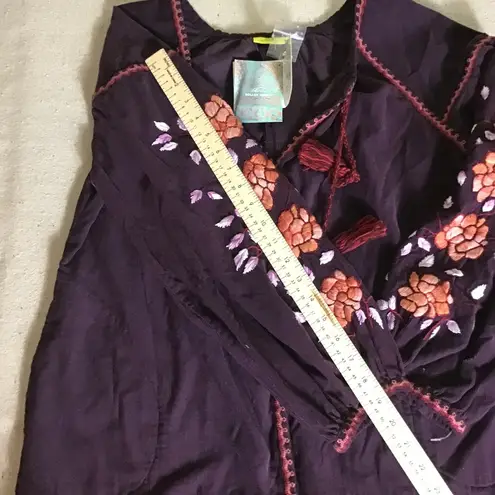 Roberta Roller Rabbit Roller Rabbit Women Nyima Plum Boho Peasant Slv Shirt Jacket Sz XS/S NWT