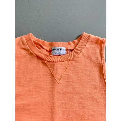 LNA Clothing Orange Cotton Cropped Athletic Tank Top XS