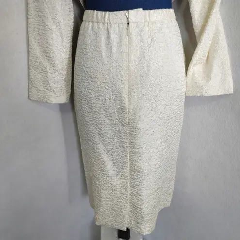 Vintage Ursula of Switzerland Ivory Sequin Collar Skirt Suit Set Size 10