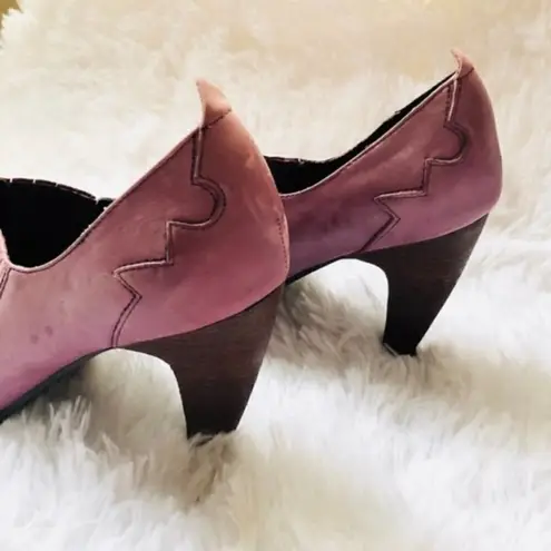 Envy Ankle Bootie 10 Western Style Leather Crushin Mauve Cowgirl Southern