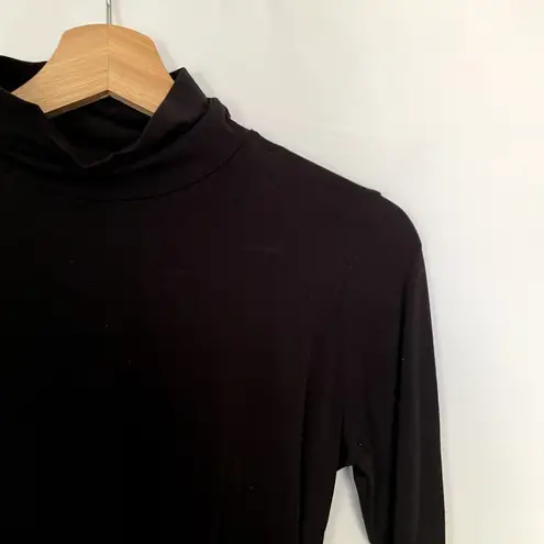 Heart & Hips black long sleeved turtleneck bodysuit women's size M cotton rayon