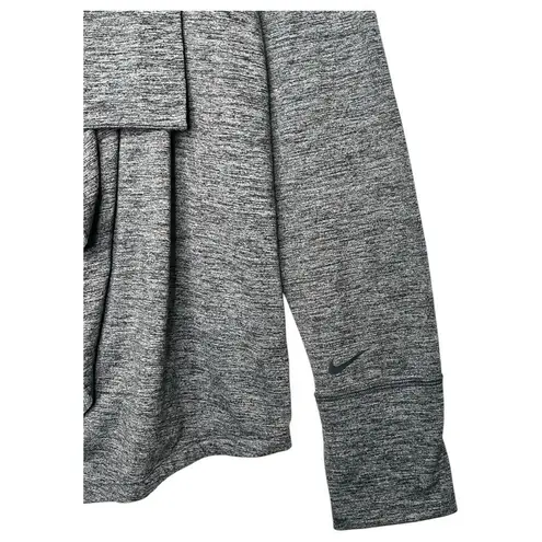 Nike  Yoga Top Womens M Dri Fit Open Front Drape Cardigan Heathered Athletic Gray