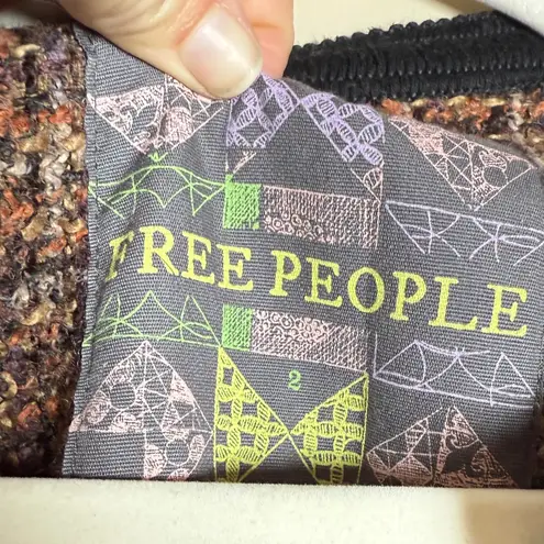 Free People  “Coco” Vintage Tweed Wool Fitted Lined Jacket Sz 2 - Image 11