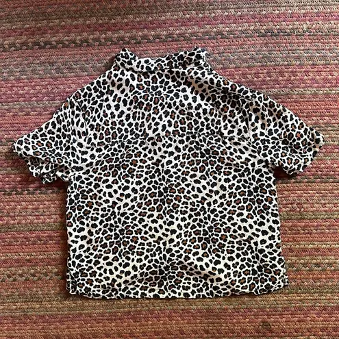 Arizona Jeans AZ JEAN CO CHEETAH ANIMAL PRINT BUTTON UP