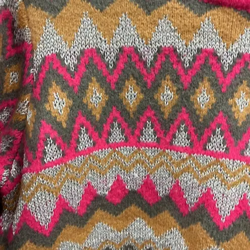 Andrew Marc Marc New York Fair Isle Sweater S Pink Silver