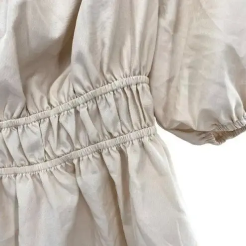 Dorose Off Shoulder Ruffle Top Neutral Milkmaid Size M