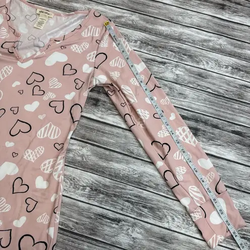 shosho Women's Loungewear Romper Pink White Black Hearts L LG Large Booty Shorts