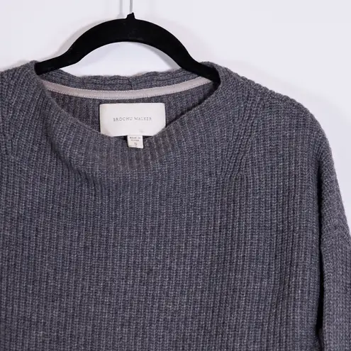 Brochu Walker Thandee Wool Cashmere Rabbit Hair Knit Asymmetrical Hem Sweater S