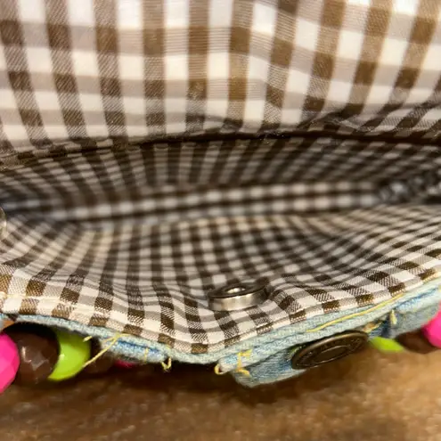 Bootie Bags Owl Denim Print Bead Mini Bag