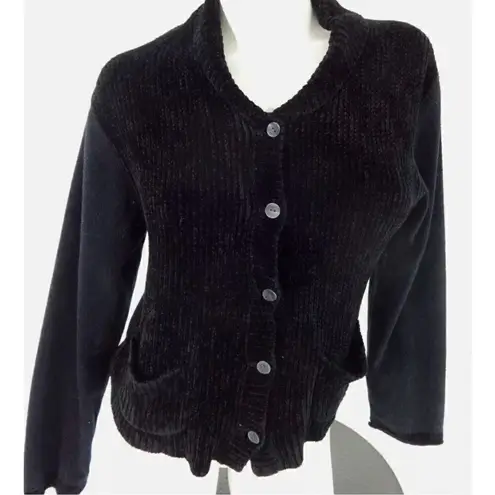 J JILL WOMENS BLACK WIDE WHALE CHENILLE CORDUROY CASUAL JACKET SIZE S - Image 7