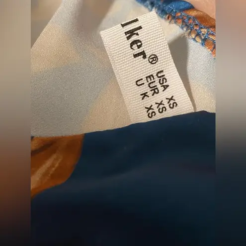 Cantonwalker Navy & Red Floral Cowl Neck Sleeveless Satin Slip Mini Dress