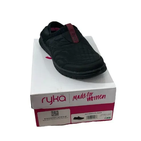 Ryka Sami Black Slip-On Sneakers 6W NIB Comfortable Wide Fit Casual Shoes