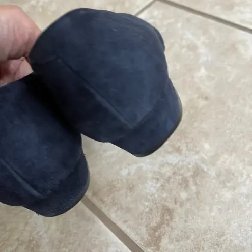 Bally Justine Sz 8Suede Pointed Toe Flats Women's Dress Shoes Low Heel blur Black