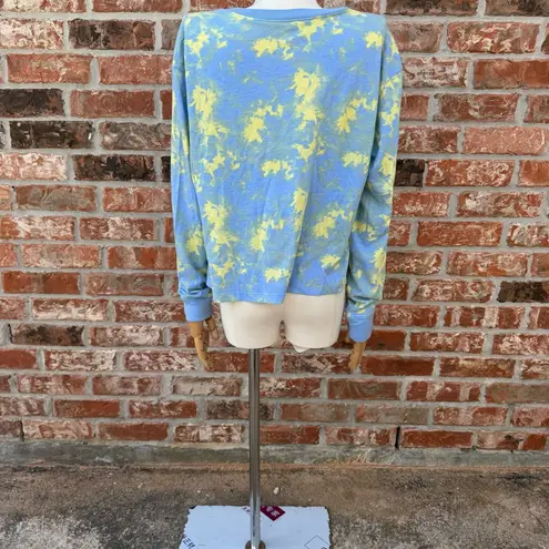 Flirtitude VIBE tie dyed neon green & blue sweatshirt / M / Excellent condition