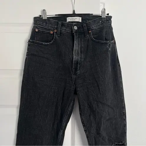 Abercrombie & Fitch Abercrombie The Ankle Straight Ultra High Rise Jeans Curve Love Black 27 4 Short