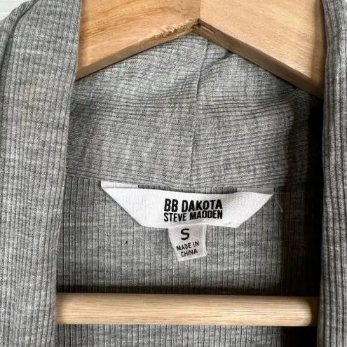 BB Dakota  Women's Open Front Ribbed Knit Jacket Gray Size S Cardigan