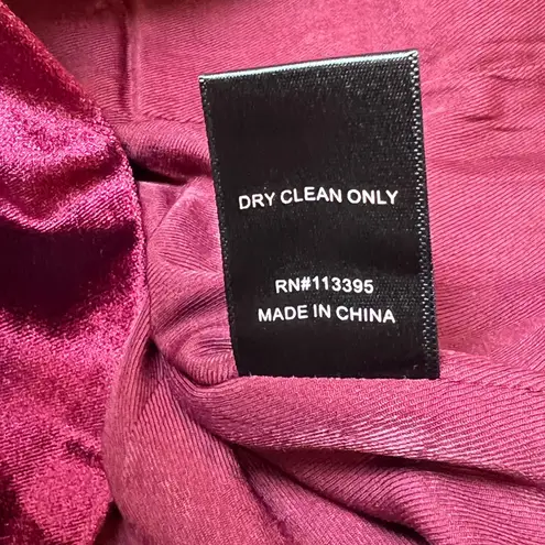 ark & co. Women's M Burgundy Velvet Blazer Single Button Jacket Red Size M