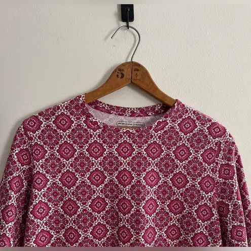 Coolibar UPF 50+ Morada Everyday T Shirt Womens M Pink Mosaic Bamboo UV Protect Size M