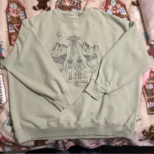 American Eagle  Green Skeleton Sweatshirt