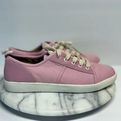 Vionic Shoes Woman's 7 Pink Canvas Lace Up Sunny Pisces Arch Support Comfort