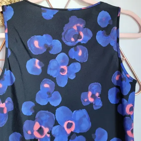 Hugo Boss  Inolea Black Watercolor Floral Tank Sleeveless Blouse Top Size 2 XS