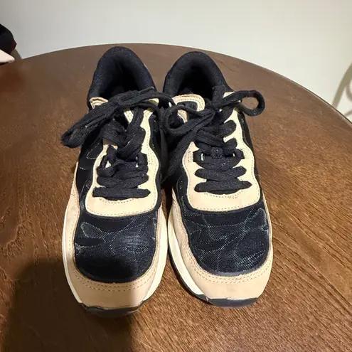 Zara Sneakers Fashion Athletic Running Casual Shoes Black Beige EU 38 Size 8