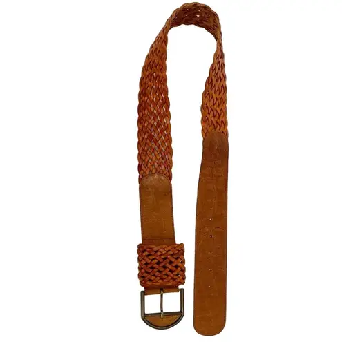 Axe Mode brown woven braided leather belt 32