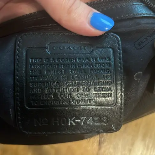 Coach  7423 Black Twill and Leather Mercer Shoulder Bag