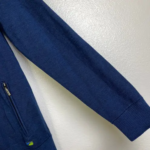 Alaska by Luly Yang Sweater Jacket Small Blue Full Zip Knit Airlines *Holes