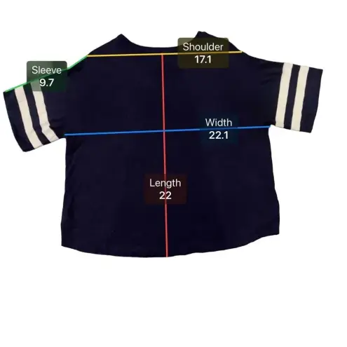 American Eagle  Navy Blue Short‎ Sleeve Crew Neck Crop Top T-Shirt Size Medium