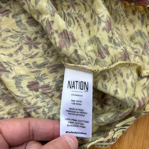 Nation Ltd Dallyce Romance Tee Vintage Fleur Small Top Yellow Floral cottagecore