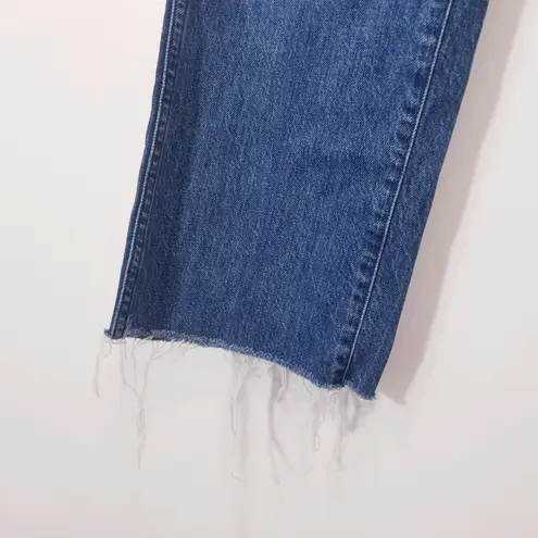 3x1 NYC Women size 27 ISLA High Rise Blue Jeans Frayed Hem Ankle Straight Leg - Image 13