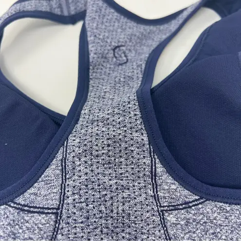 Moving Comfort JustRight Racer sports bra in navy heather size S Small NWT