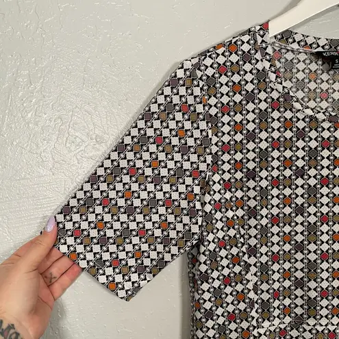 Kerrits Women S White Black Poppy Deco Bits Crossrail Tunic Split Hem Equestrian