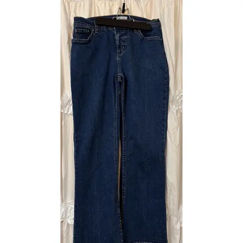 Denim and Company Bootcut Jeans 6P Blue Denim Dark Stretch Mid Rise mom Jean